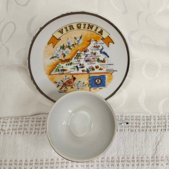 Vintage Virginia State Souvenir Plate & Teacup Set – Made in Japan - Picture 3 of 7